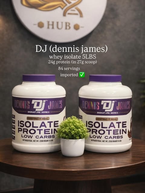 DJ Signature Series isolate protein photographed at Brotein Hub